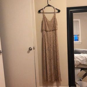 Adrianna Papell Art Deco Blouson Beaded Gown